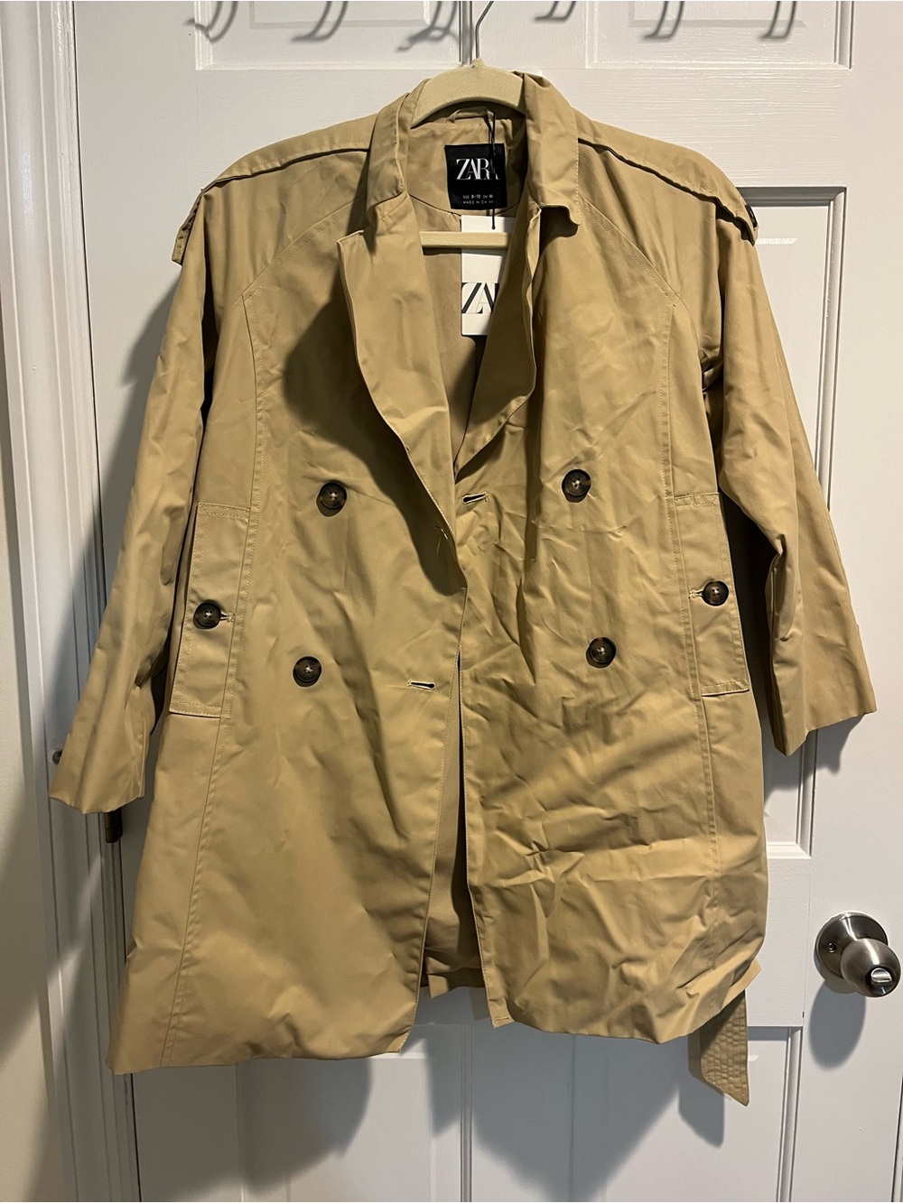 Zara Kid’s Beige Double-Breasted Trench Coat